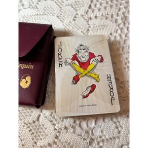 Vintage Harlequin Silhouette Playing Cards with Burgundy Logo Case Hong Kong